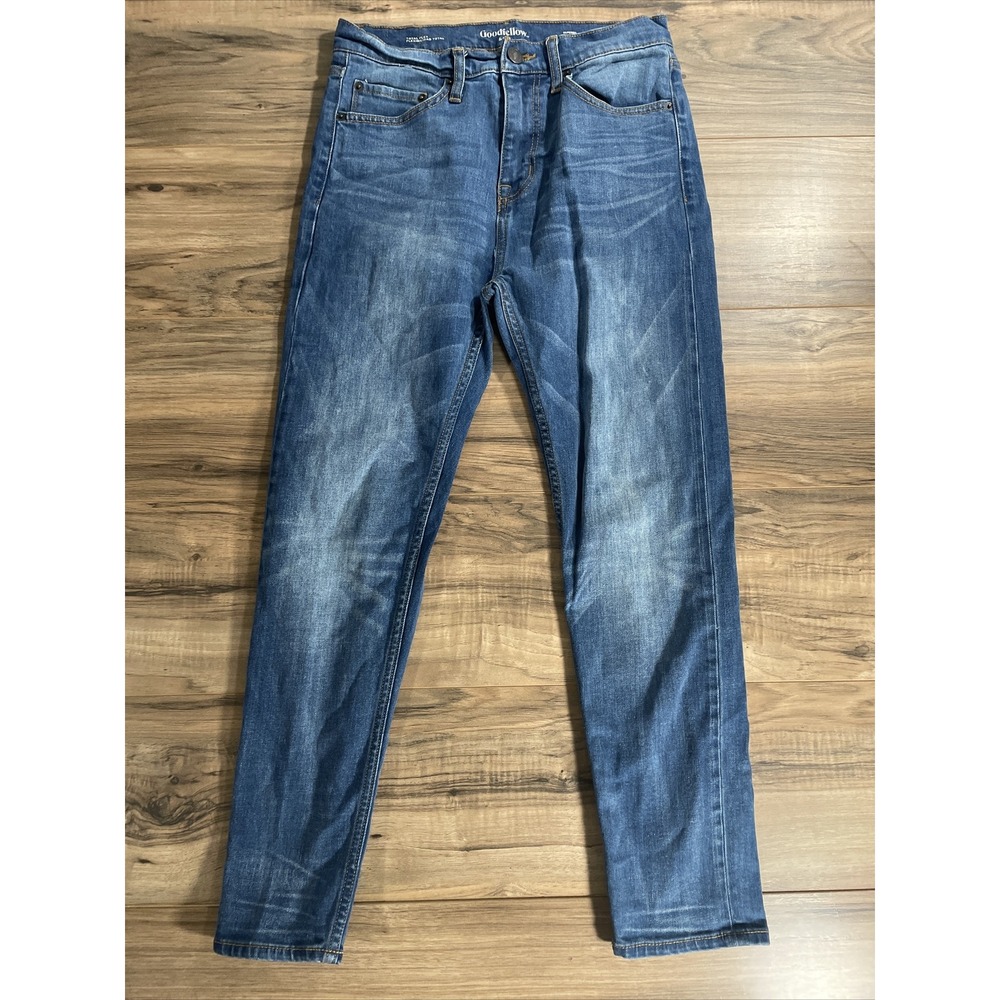 Goodfellow & Co Mens Blue Skinny Fit Total‎ Flex Tapered Jeans 30x30